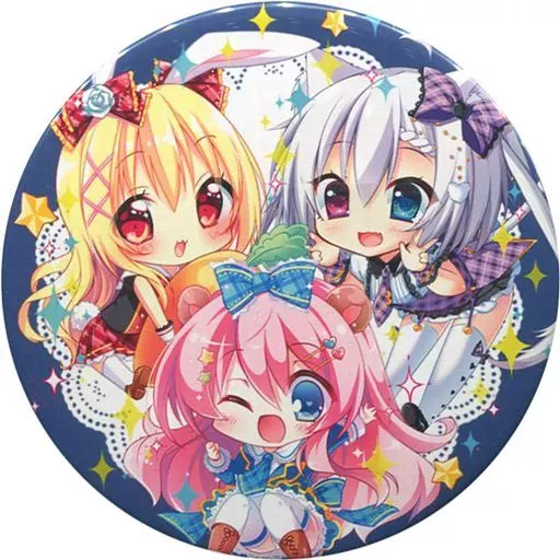 【オリジナル】缶バッジ(ぴこぴこぐらむ&蒼井ゆん&こみやひとま) サンシャインクリエイション 2015Autumn/プラチナきのこ