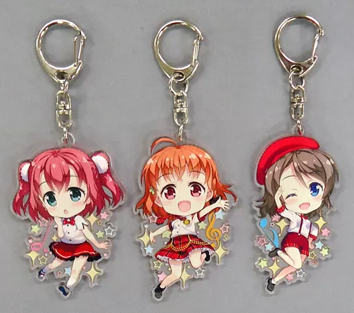 【ラブライブ!】ミニCYaRon!の元気全開アクリルキーホルダー3種セット 黒澤ルビィ＆高海千歌＆渡辺曜(藤真拓哉) C90/ESSENTIA