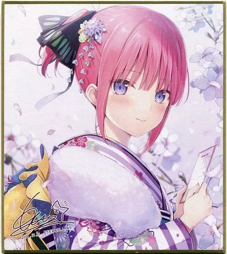 【五等分の花嫁】ミニ複製色紙 中野二乃(6U☆) C97/ETERNAL LAND