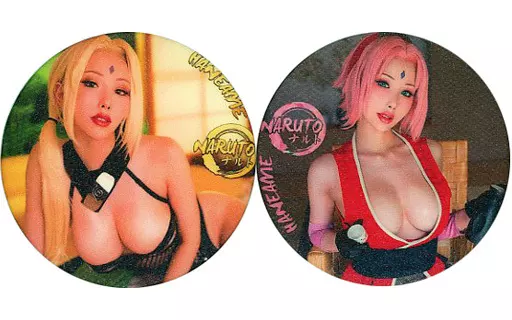 【ナルト】缶バッジセット 春野サクラ＆千手綱手(雨波HaneAme) 2022.5/HaneAme cosplay