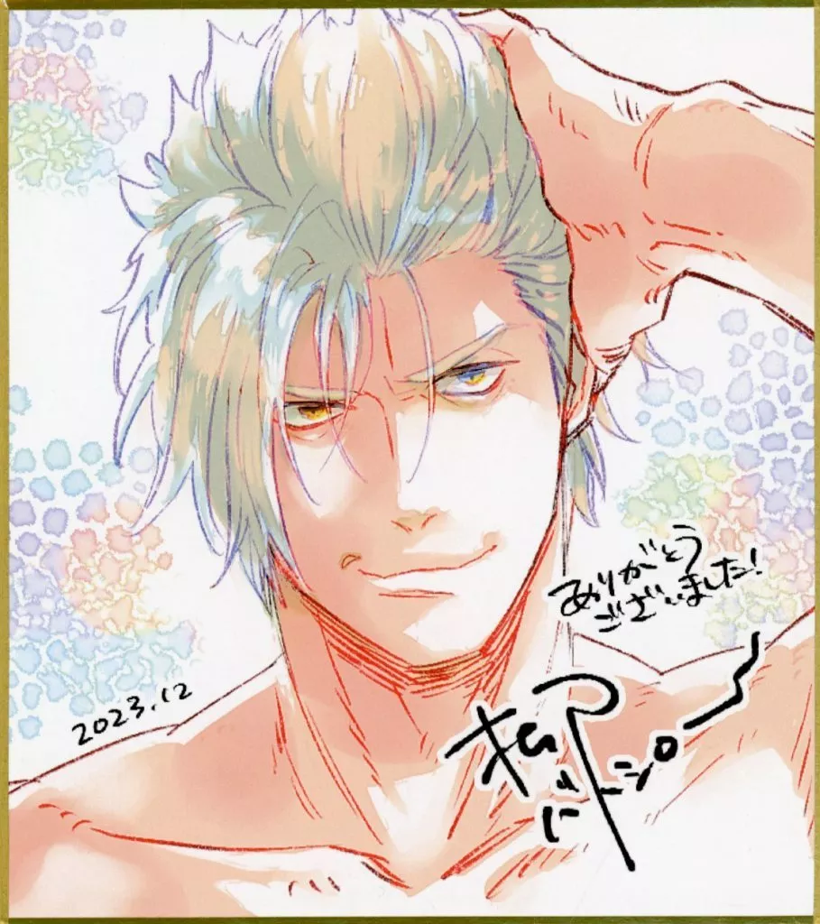 【オリジナル】複製サイン入りミニ色紙(柳バトシロー) 2023冬/細瑕