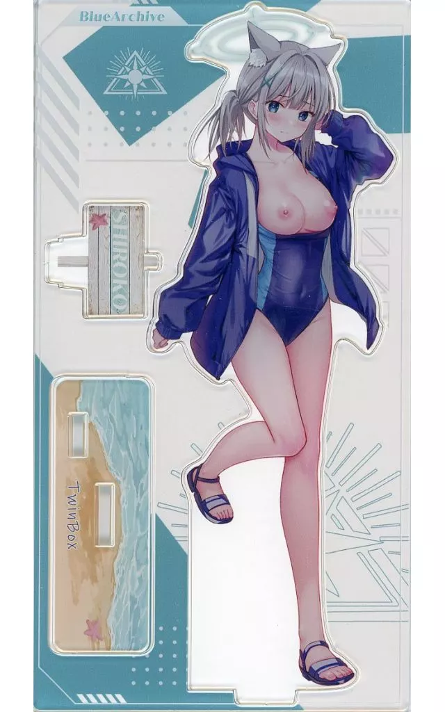 【ブルーアーカイブ】アクリルフィギュア 成年版 水着ver 砂狼シロコ(花花捲＆草草饅) C102/TwinBox