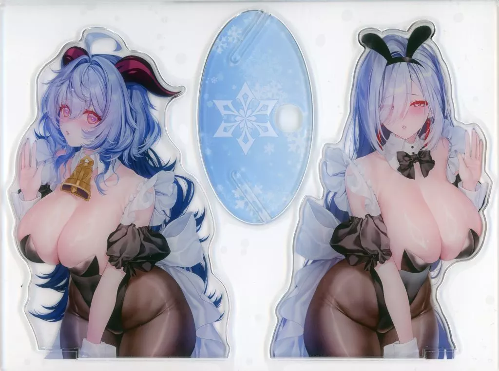 【原神-GENSHIN-】甘雨と申鶴のおっぱい合わせアクリルペンスタンド(obiwan&xin) C105/萌姫連合