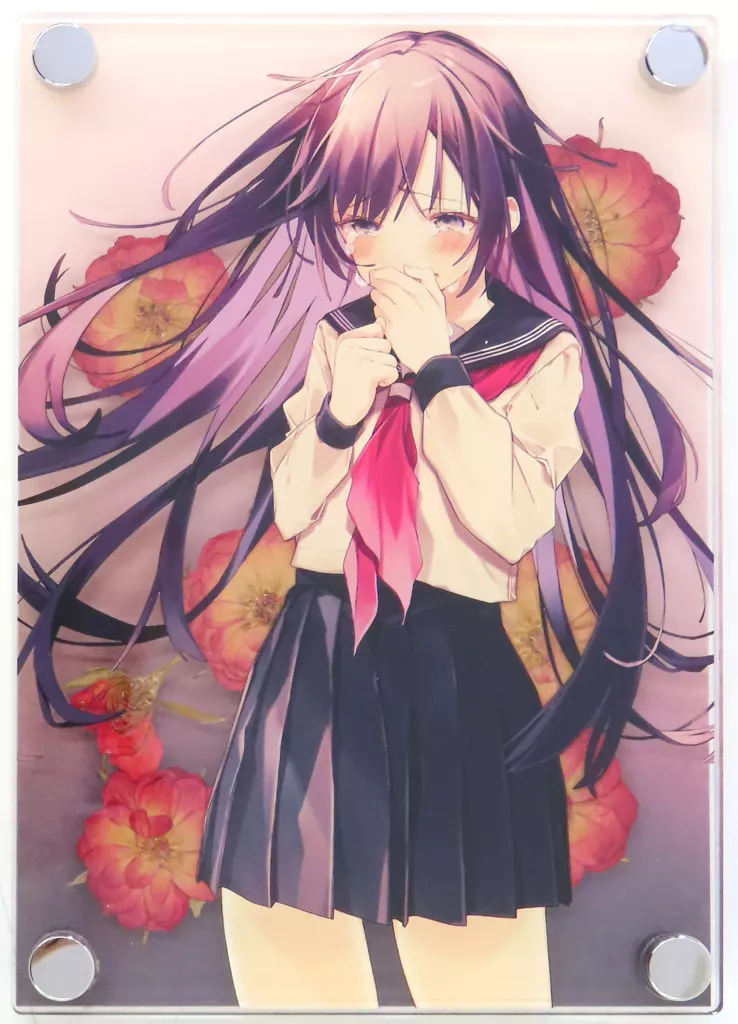 【オリジナル】卓上押し花アクリルアート 絵柄A アネモネ(おしおしお) おしおしお初個展 青光/OSHIOSHIO&pixiv WAEN GALLERY