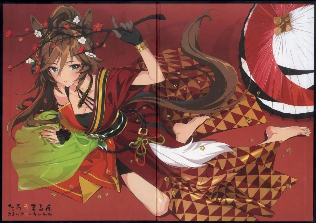 【ウマ娘 プリティーダービー】A3和紙屏風 ミスターシービー(たろうまる) C106/たろうまるん