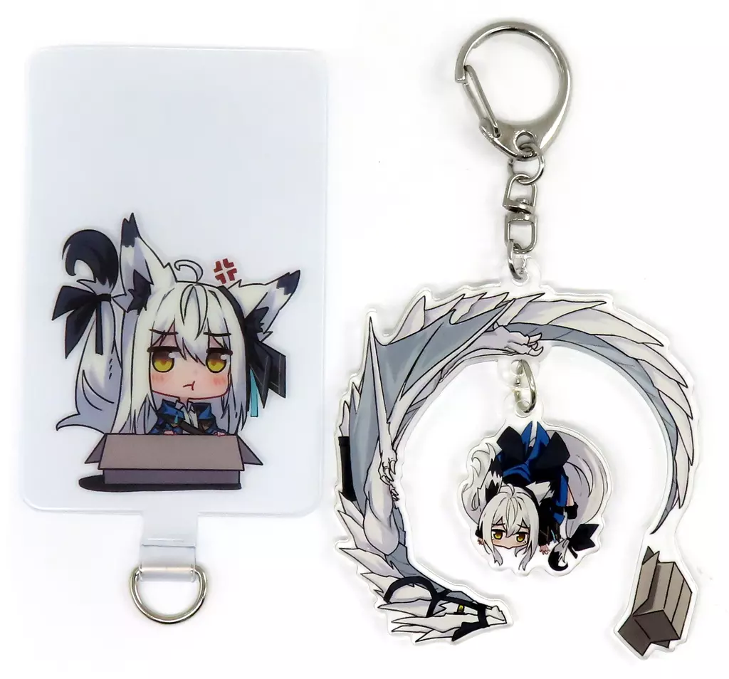 【オリジナル】ゆらゆらアクリルキーホルダー付きフォンタブ(凪白みと) C105/white parabellum