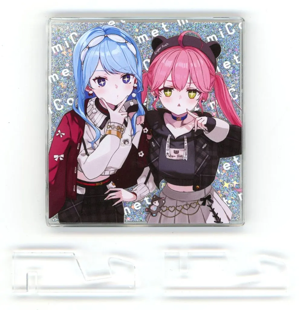 【ホロライブプロダクション】グリッターアクリルプレート 透明ver. 星街すいせい＆さくらみこ(綾香) C107/空色姉妹