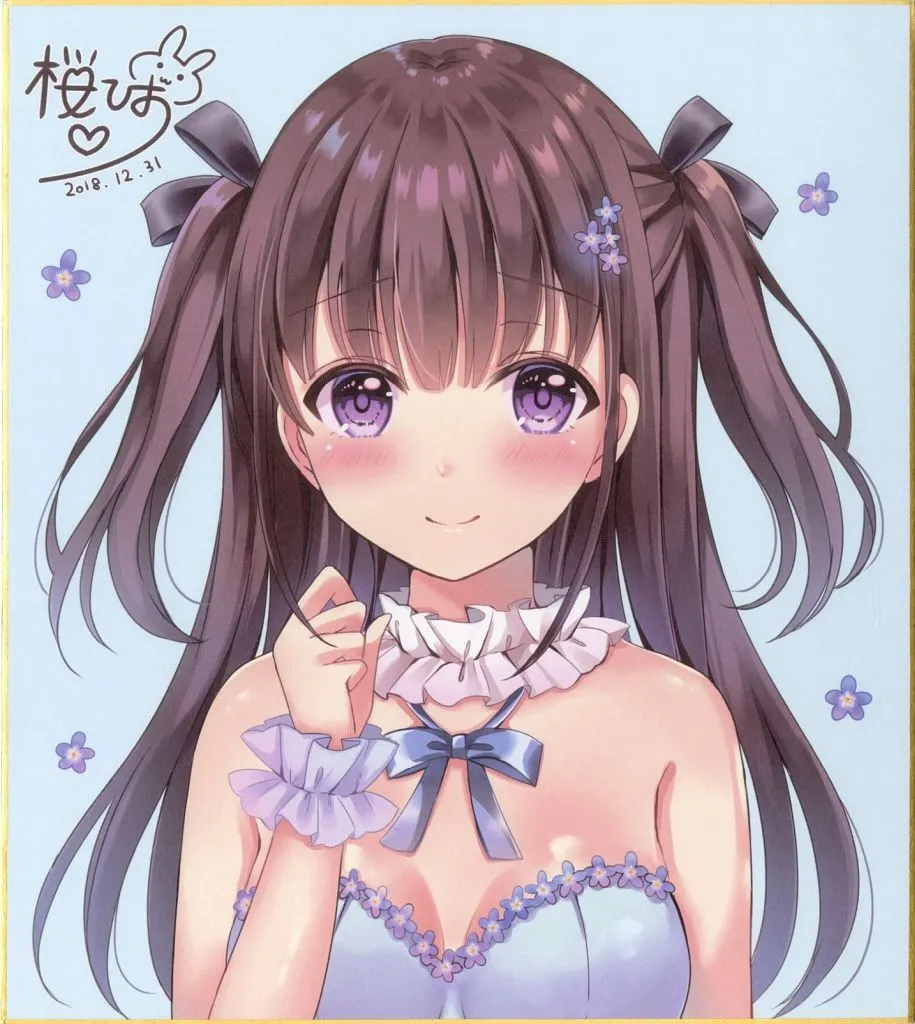 【オリジナル】複製サイン入り色紙 後輩ちゃん(桜ひお) C95/ひよこサブレ