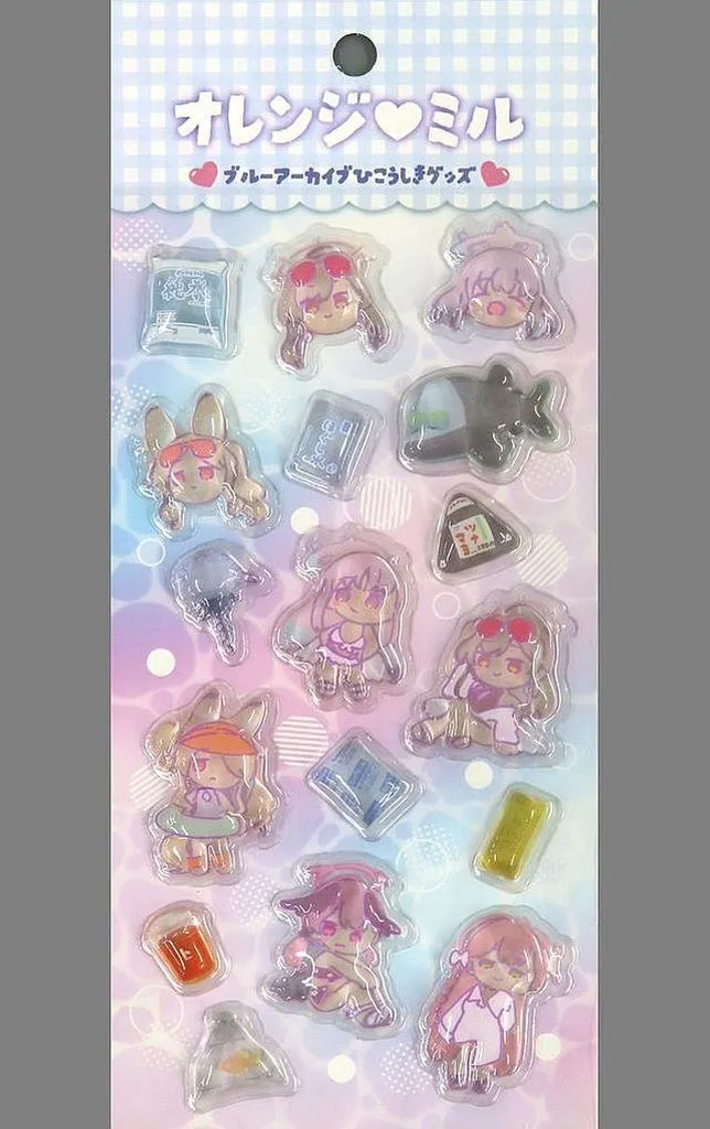 【ブルーアーカイブ】ぷっくりドロップ風シール(水あさと) C108/オレンジミル