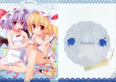 【東方Project】A4レミフラお菓子クリアファイル レミリア・スカーレット&フランドール・スカーレット(笹井さじ) 第9回博麗神社例大祭/わたくび