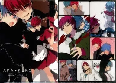 【黒子のバスケ】A4クリアファイル 黒子テツヤ&赤司征十郎(水島空彦) REDアイShadow/GOUACHEBLUE