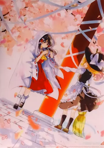 【東方Project】複製サイン入りA4クリアファイル 博麗霊夢＆霧雨魔理沙(べにしゃけ) 第14回博麗神社例大祭新刊購入特典/poprication＆メロンブックス
