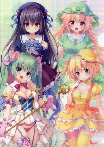 【めろんちゃん】A4クリアファイル ブラックベリー＆黄すいか＆めろんちゃん＆れもんちゃん(konomi) 2018/きのこのみ＆メロンブックス