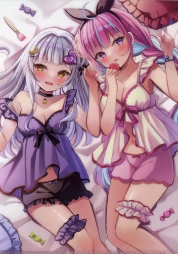 【バーチャルYoutuber】A4クリアファイル 紫咲シオン＆湊あくあ(桜ひより) COMIC1☆20/ひよこサブレ