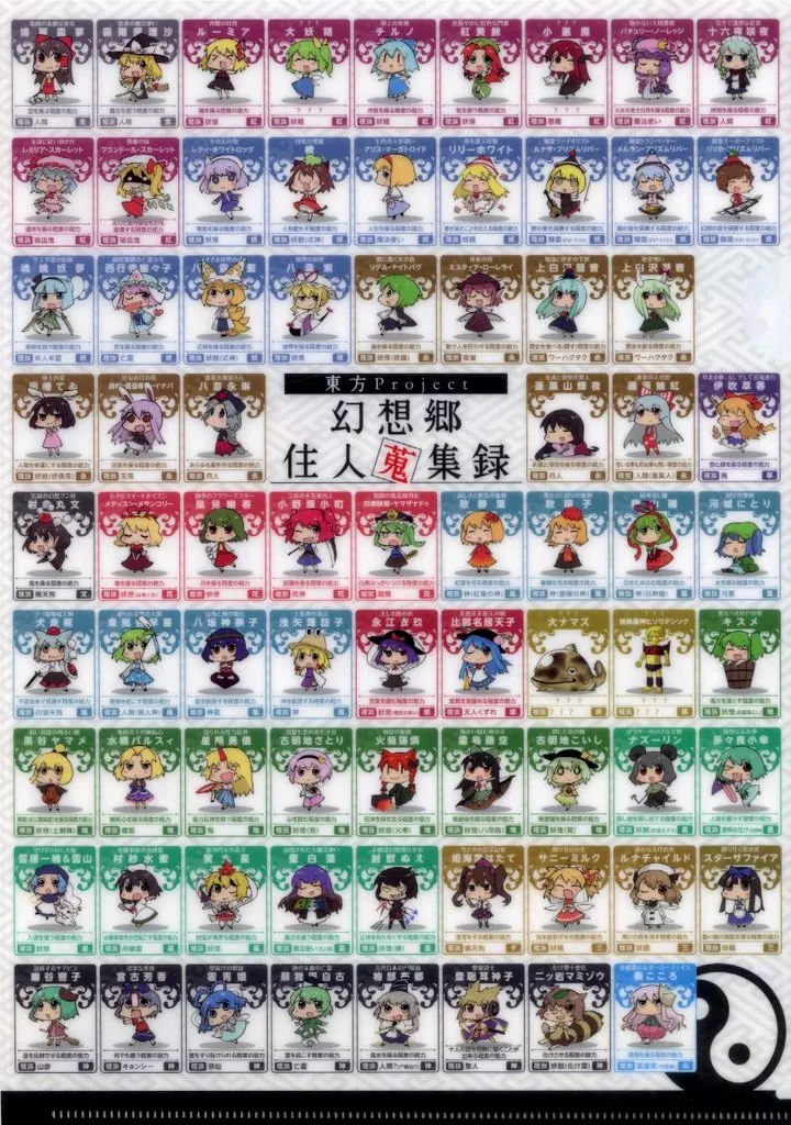 【東方Project】A4クリアファイル 東方Project幻想郷住人蒐集録(津留崎優) 第6回博麗神社秋季例大祭/とらのあな