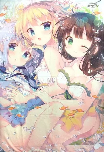 【ご注文はうさぎですか?】看板娘隊ビッグサマーブランケット チノ&シャロ&千夜(蜜桃まむ) C94/蜂蜜少女