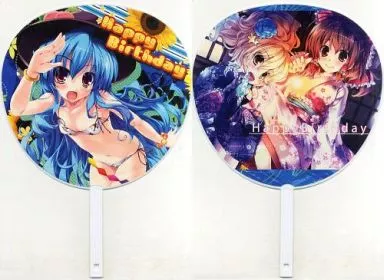 【東方Project】大判うちわ 比那名居天子＆博麗霊夢＆霧雨魔理沙(丸ちゃん。) C82/Happy Birthday