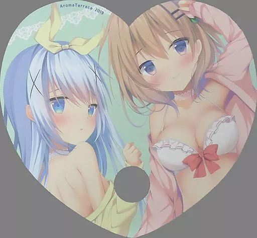 【ご注文はうさぎですか?】ハート穴あきうちわ チノ&ココア(しばいぬにき) C96/あろまてらす