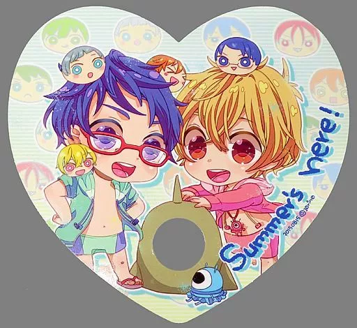 【Free!】ハート型うちわ 竜ヶ崎怜&葉月渚(花本かお) C88/pienitaika