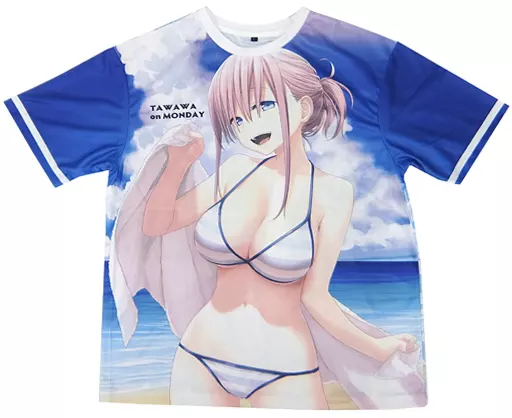 【月曜日のたわわ】フルグラフィックTシャツ Lサイズ 前髪ちゃん(比村奇石) 2018.8/比村乳業