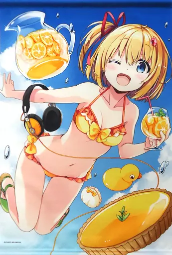 【めろんちゃん】B2スエードタペストリー れもんちゃん(なつめえり) C88/メロンブックス
