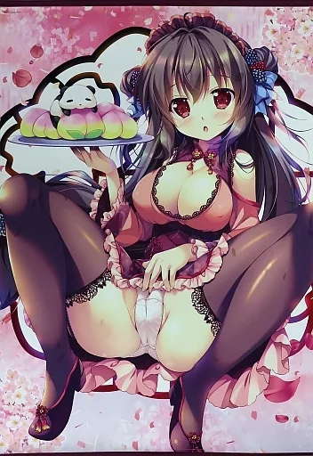 【めろんちゃん】WスエードB0タペストリー ver.8 ブラックベリー(みけおう) 2018.4/メロンブックス