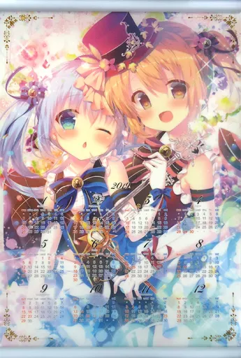【ご注文はうさぎですか?】A3クリアタペストリーカレンダー チノ&ココア(蜜桃まむ) C95/蜂蜜少女