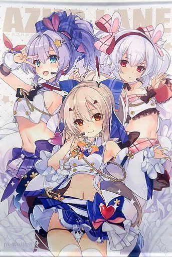 【アズールレーン】特大A1タペストリー アイドル衣装ver 綾波＆ジャベリン＆ラフィー(しろきつね) エアコミケ2/白い狐の住む社