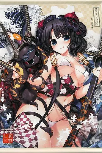 【Fate シリーズ】水着北斎ドヤ顔ノリノリタペストリー 葛飾北斎(御敷仁) C97/黒ノ御神籤 Black Paper Fortune