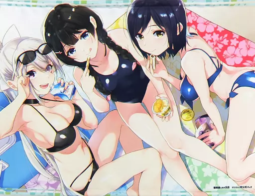 【バーチャルYoutuber】B2タペストリー 月ノ美兎&樋口楓&静凛(カリフォルニア巻) /稲荷屋USA支店(本体不備(中))