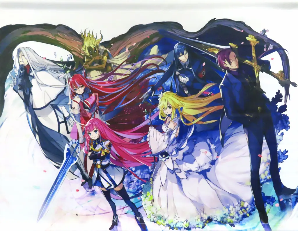 【Dies irae】B2タペストリー 神座七秘聖典(Gユウスケ) /神座万象・十四機関（タペストリー紐・パイプ・キャップ・フック欠品）