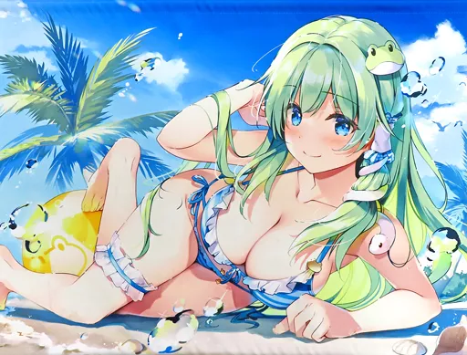 【東方Project】B2タペストリー 水着ver 東風谷早苗(宮瀬まひろ) 第19回博麗神社例大祭/七色御伽草子