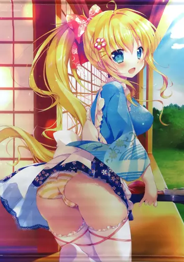 【めろんちゃん】B2和風タペストリー れもんちゃん(みけおう) 2019.1/メロンブックス
