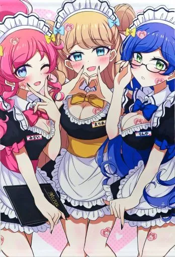 【キラッとプリ☆チャン】B2Wスエードタペストリー メイド 青葉りんか&金森まりあ&桃山みらい(宇宙でろでろ) プリズム☆ジャンプ30/グレープフルーツ・ムーン