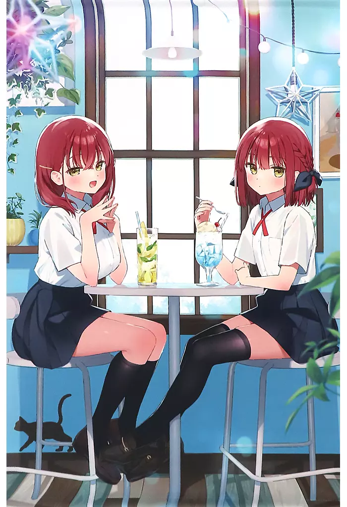 【オリジナル】B2タペストリー 双子ちゃんサマーカフェ(むにんしき) C102/むにらんど