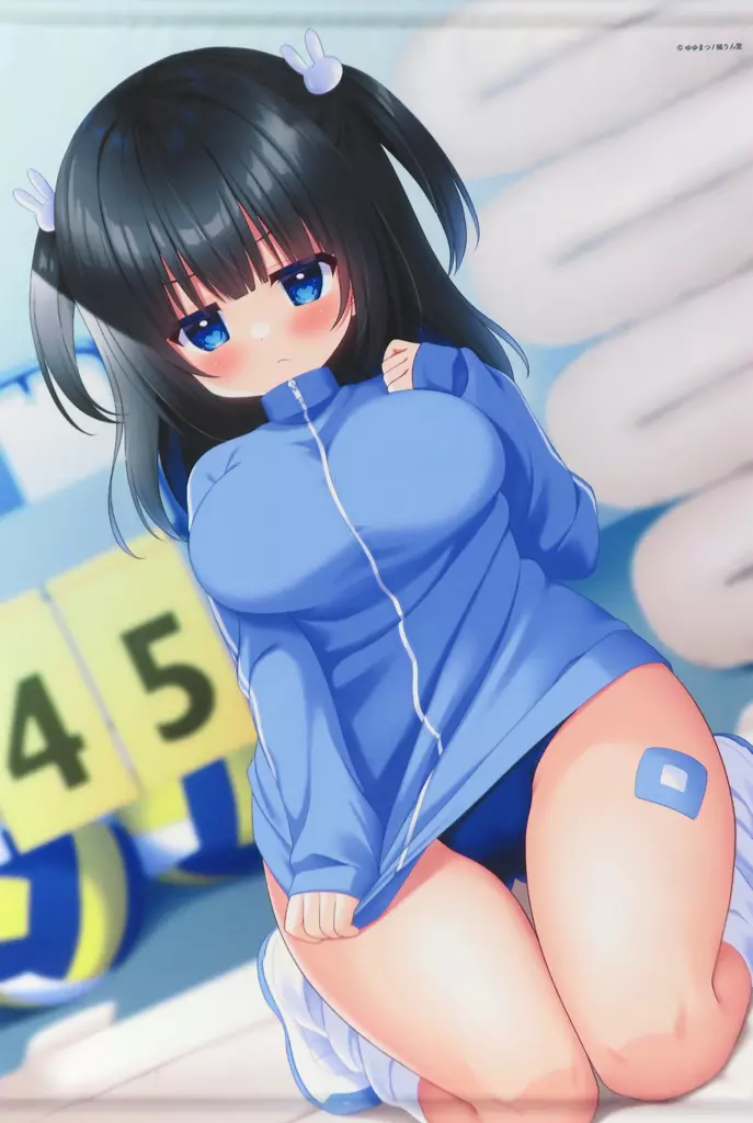 【オリジナル】B2Wスエードタペストリー 水色ジャージちゃん(ゆゆまつ) /猫りん堂
