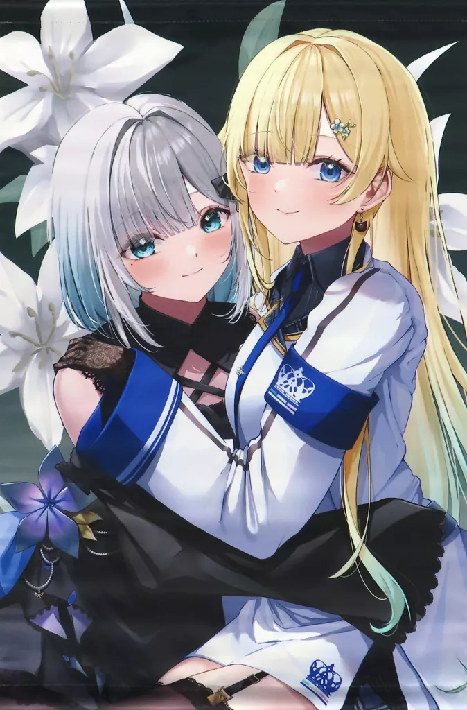 【バーチャルYoutuber】A2タペストリー 花芽すみれ＆藍沢エマ(猫星ほろ) 2022.11/つなもそろーる