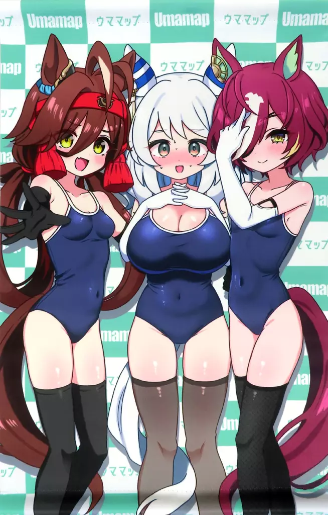 【ウマ娘 プリティーダービー】A3タペストリー ウマ娘スク水長手袋ひとり合同(ざん) /眉山