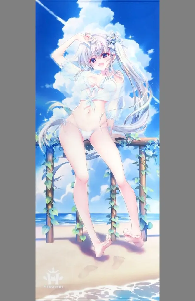 【9-nine-シリーズ】ほぼ等身大タペストリー 白 水着ver 新海天(和泉つばす) C106/翡翠亭