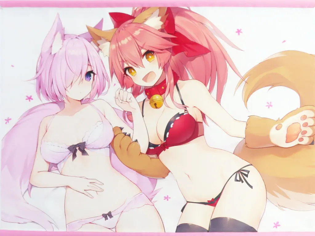 【Fate シリーズ】B2タペストリー Mofudea ましゅきゃ マシュ＆タマモキャット(むりょ) /CurtainCαll