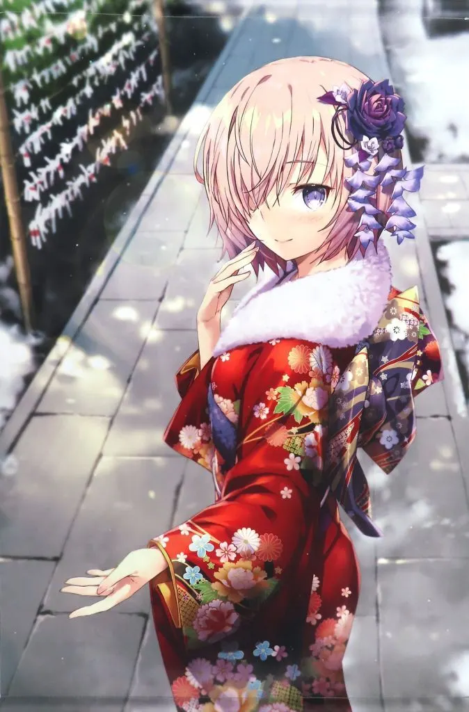 【Fate シリーズ】B2タペストリー 振袖ver マシュ・キリエライト(我美蘭) C97/でぶねこ