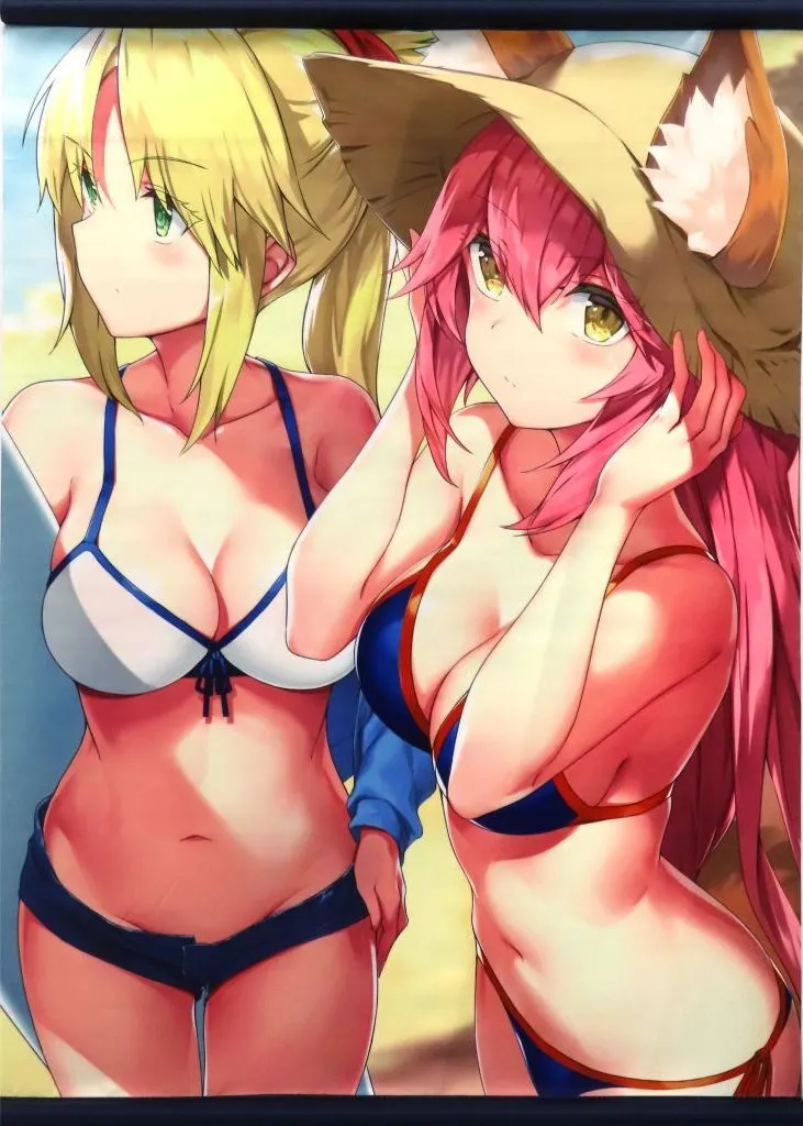 【Fate シリーズ】B2タペストリー 玉藻の前＆モードレッド(咲宮まふ) C96/こころにあほ毛