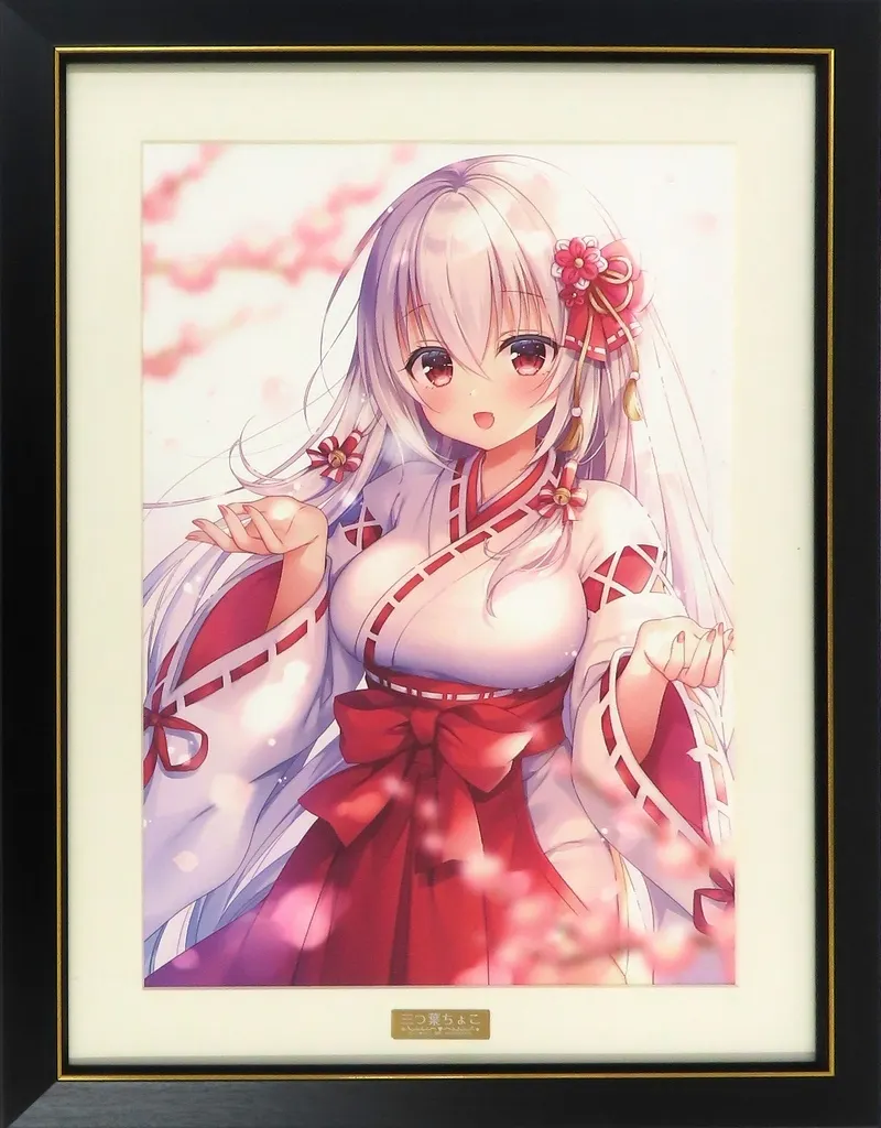 駿河屋 -<中古>【オリジナル】A3キャラファイングラフ 巫女さん(三つ葉