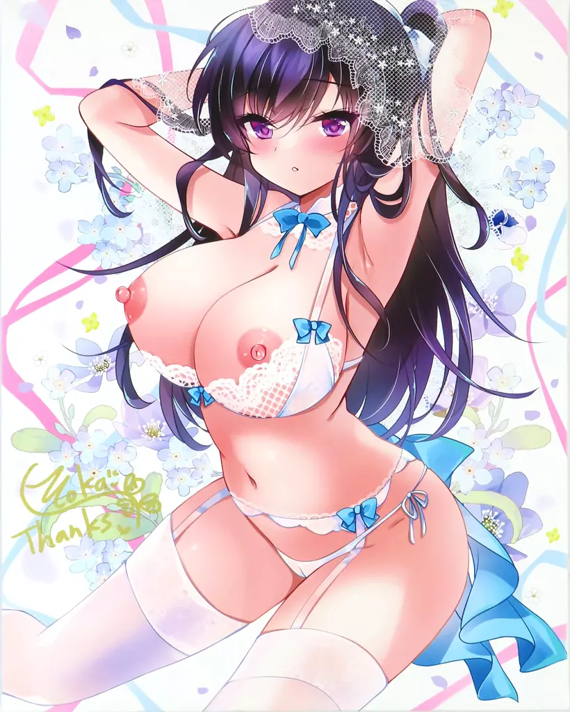 [直筆サイン入り]【オリジナル】5周年記念キャンバスアート 白ver(一葉モカ) COMIC1☆22/ショコラテ