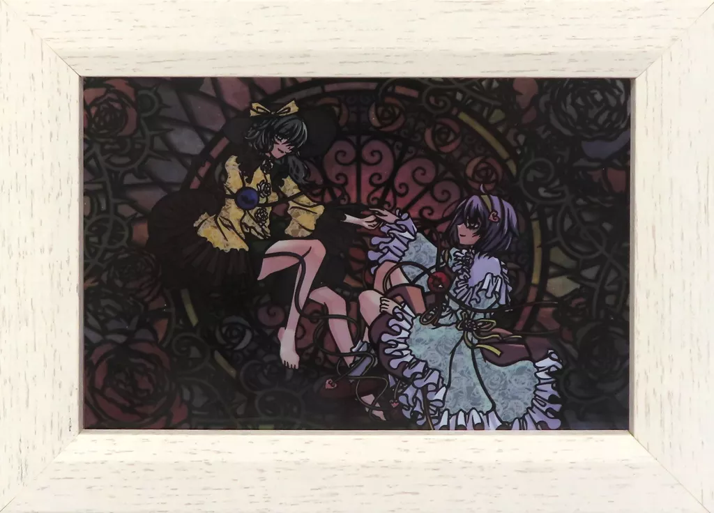 【東方Project】ステンドグラス Sサイズ 地底に咲く薔薇 古明地さとり&古明地こいし(有刺鉄線) /ドラコニアの天窓