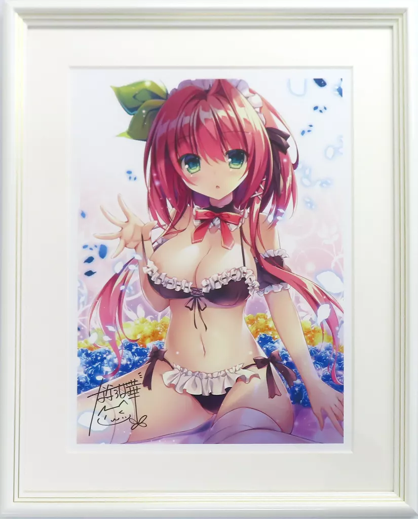 [直筆サイン入り]【めろんちゃん】A3複製原画 りんご(ななろば華) ななろば華展2/メロンブックス