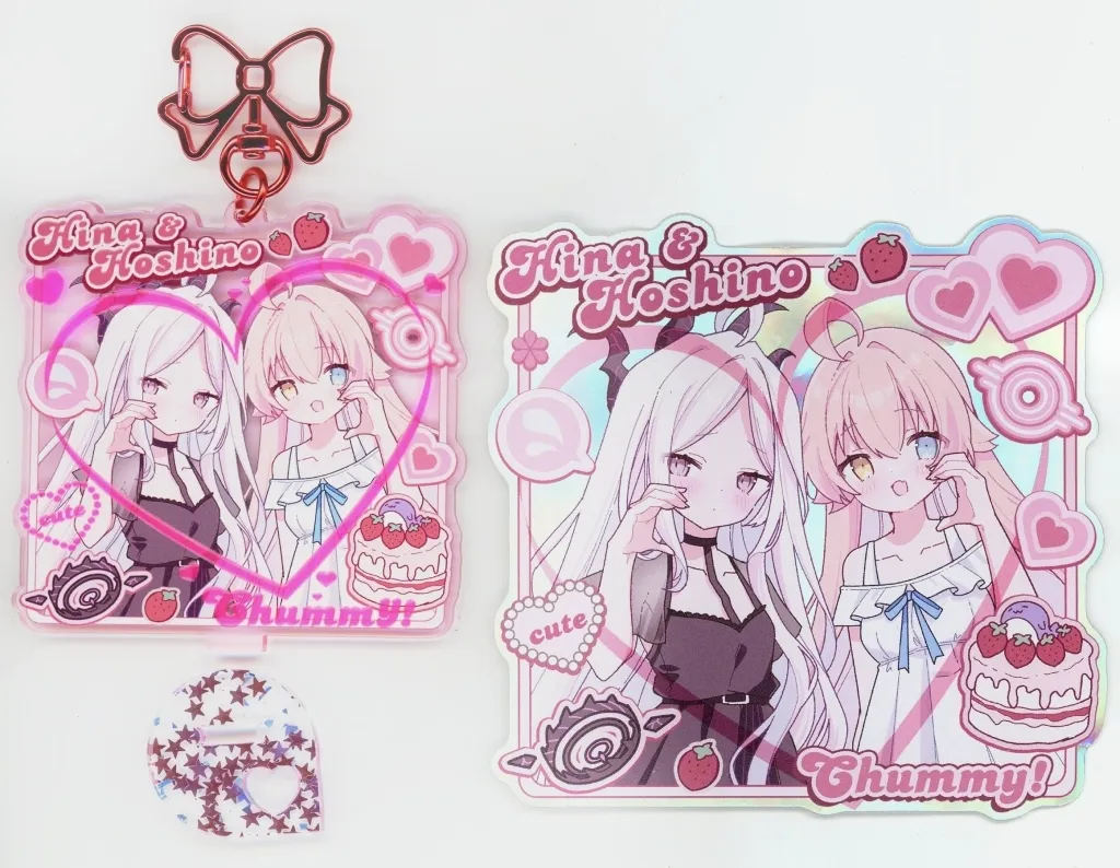 【ブルーアーカイブ】アクリルキーホルダー+ホロステッカーセット 空崎ヒナ&小鳥遊ホシノ(くるん) こみっく★トレジャー44/SANDAN