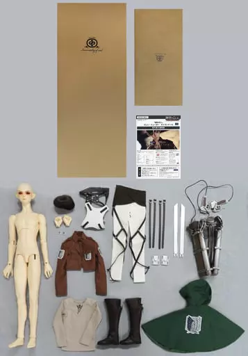 エレン・イェーガー 「進撃の巨人」 キャストドール(超硬質ブレードにキズ、上半身用ハーネスの革ベルトに汚れ)