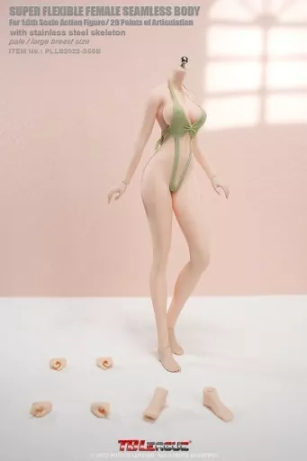 ドールアクセサリー　1/6 スリムアニメシームレス女性素体(ペール/Large Breast/Removable Feet)