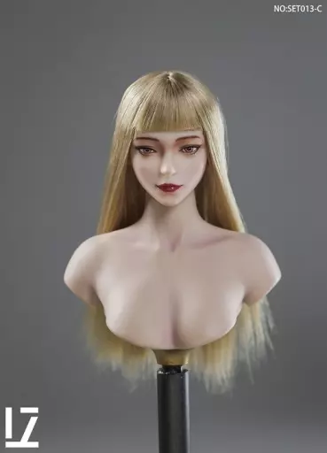 ドールアクセサリー　1/6 女性ヘッドパーツC：Golden Long Hair ぱっつん前髪